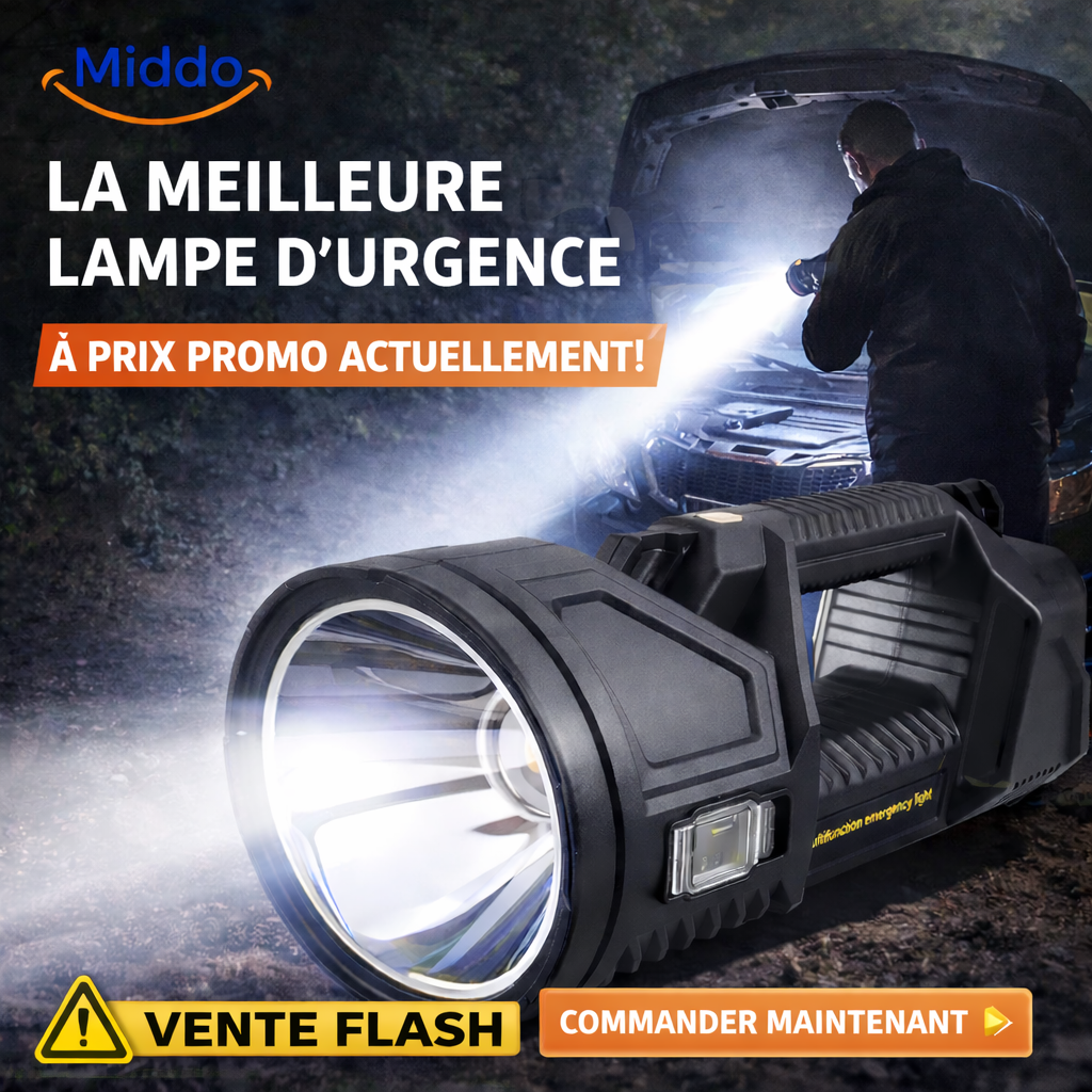 PowerBeam™ | Lampe LED Ultra Puissante – Longue Portée & Rechargeable