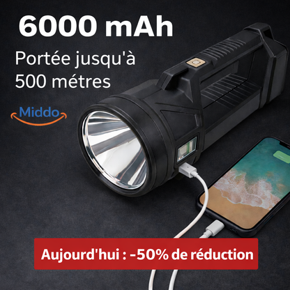 PowerBeam™ | Lampe LED Ultra Puissante – Longue Portée & Rechargeable