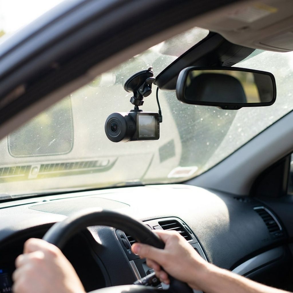 Dashcam installée dans une voiture