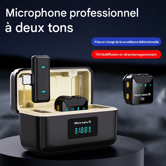 Microphone Sans Fil SX23 - Interview, Cravate Cardioïde, 2.4G pour Caméra Vidéo